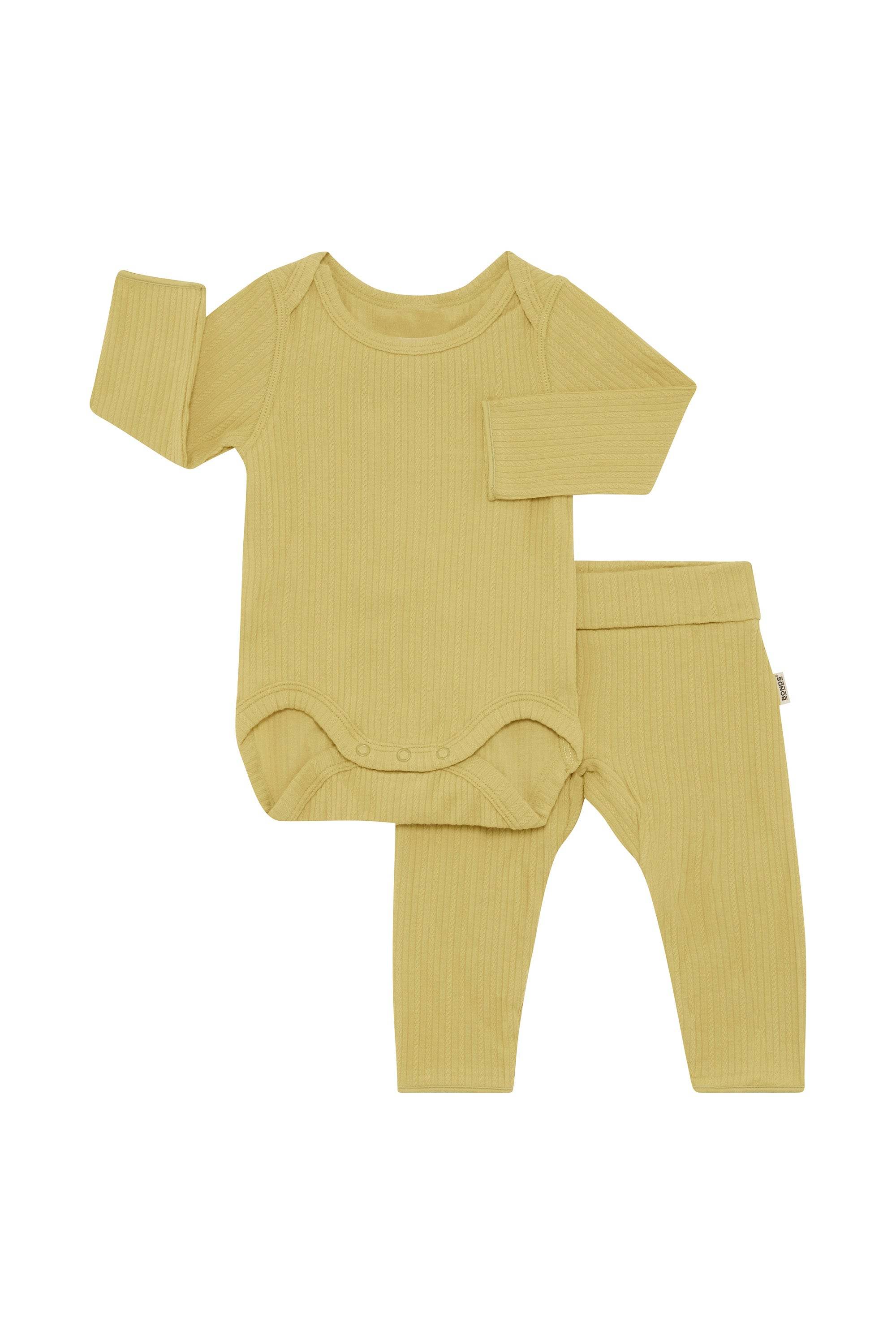 Bonds Pointelle Long Sleeve Bodysuit And Legging Set Sandbar