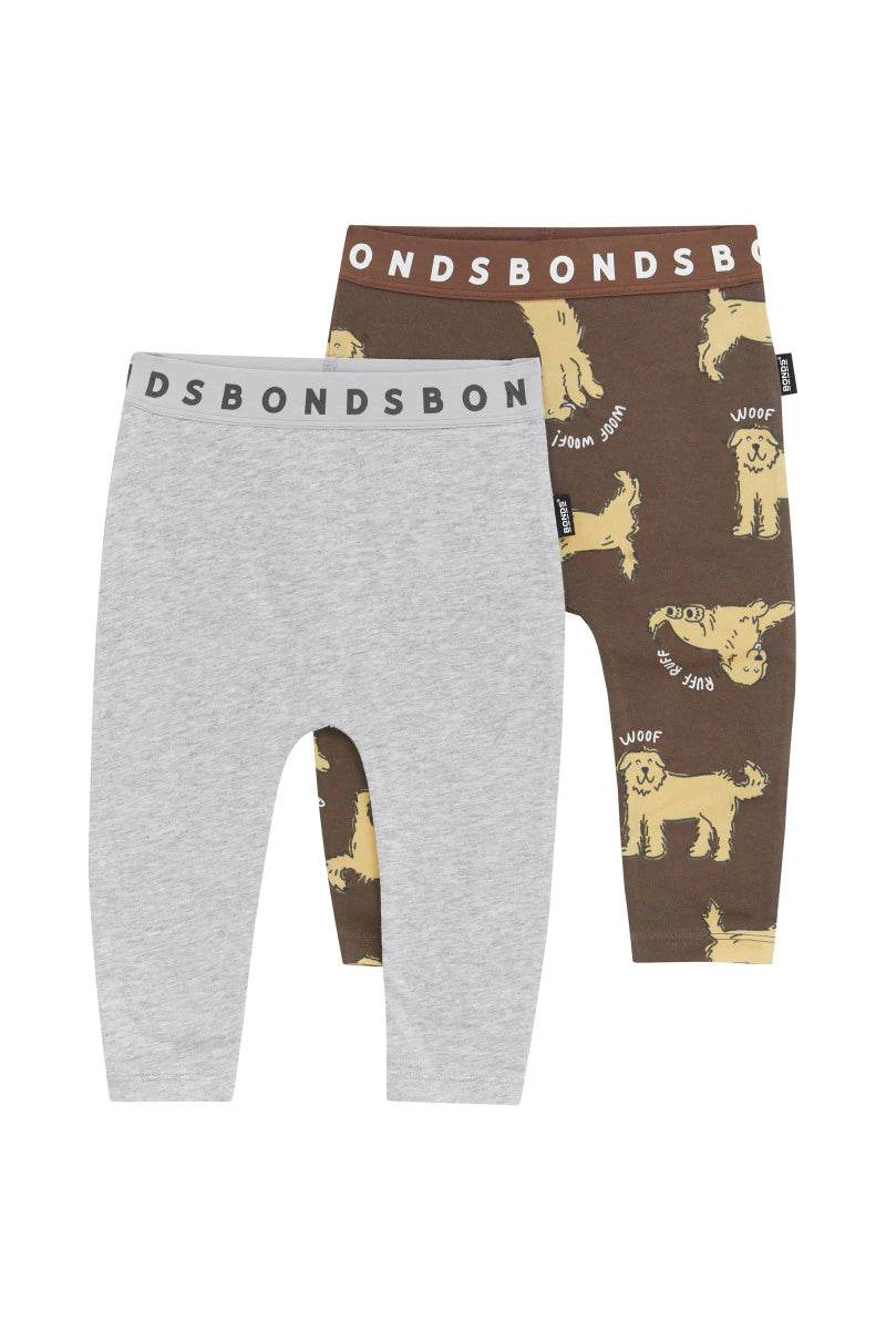 Bonds Roomies Pack Legging Goldie Dog Yellow/Grey Marle