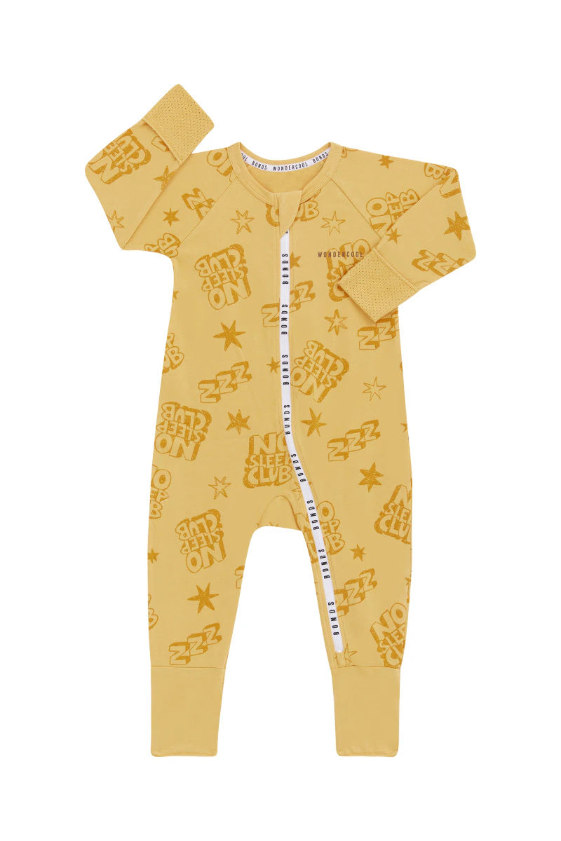 Bonds Wondercool Zip Wondersuit No Sleep Club Mustard – Outlet