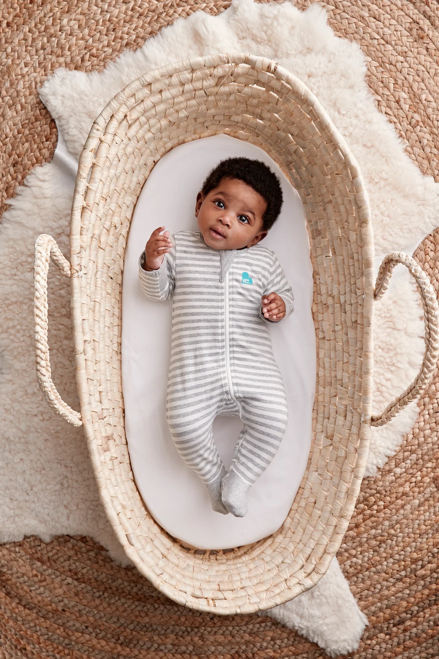 Love To Dream Long Sleeve Enclosed Foot Romper - Grey Stripe