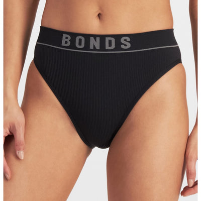 Bonds Women's Retro Rib Hi Waisted Bikini 3 Pack - Black/Nude/Grey