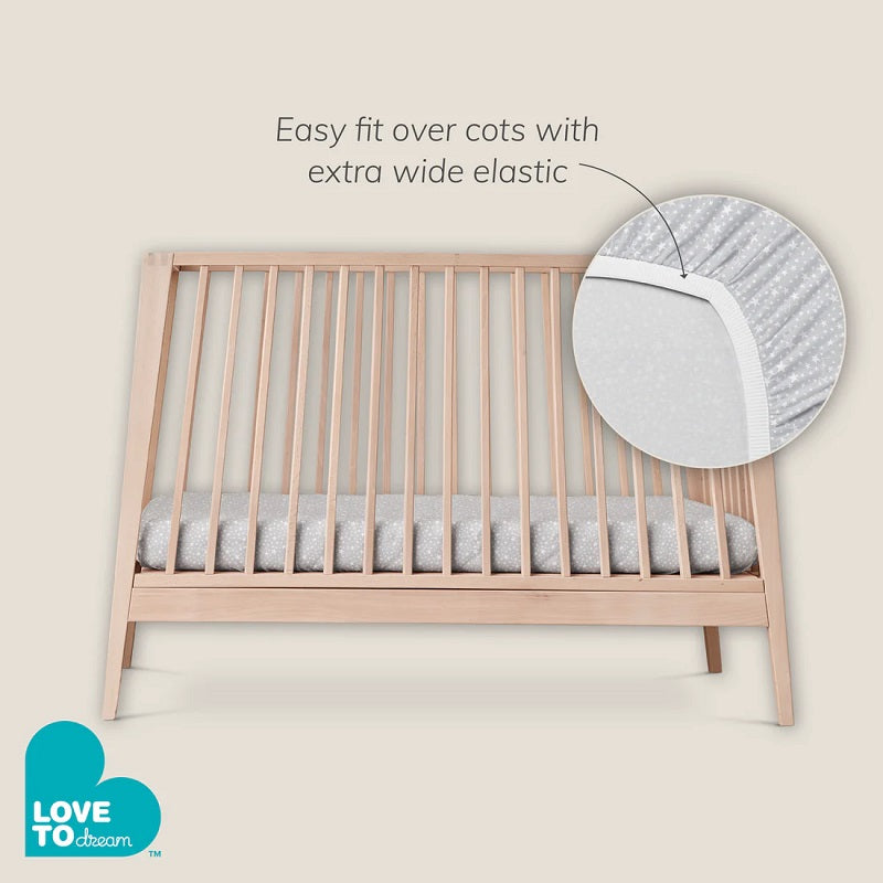 Love To Dream Fitted Cot/Crib Sheet Twin Pack - Green