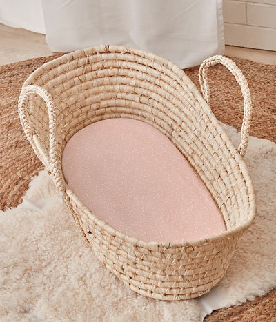 Love To Dream Fitted Bassinet/Basket Sheet Twin Pack - Pink