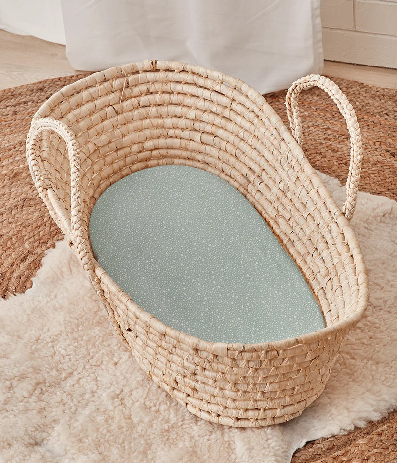 Love To Dream Fitted Bassinet/Basket Sheet Twin Pack - Green