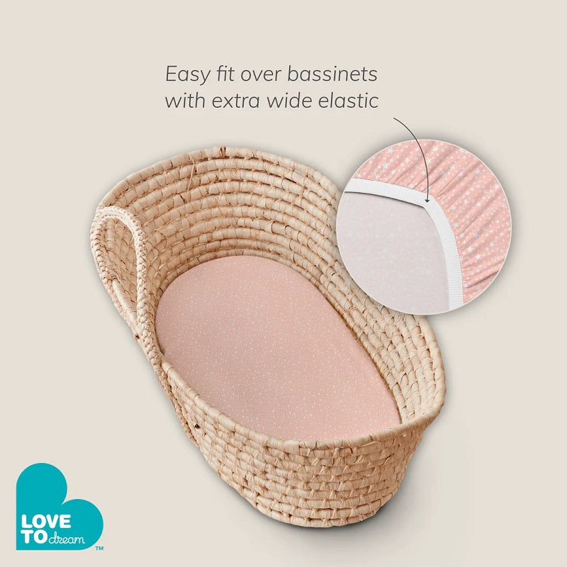 Love To Dream 2-in-1 Waterproof Sheet & Mattress Protector Sheet Bassinet/Basket - Marine