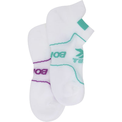 Bonds Womens X-Temp Sport No Show Socks 2 Pack - White/Purple/Green