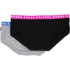 Bonds Womens Hipster Boyleg 2 Pack - Black/Grey with Pink/Blue Band