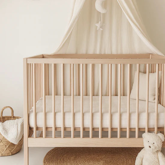 Aster & Oak Beige Plaid Cot Sheet - Beige