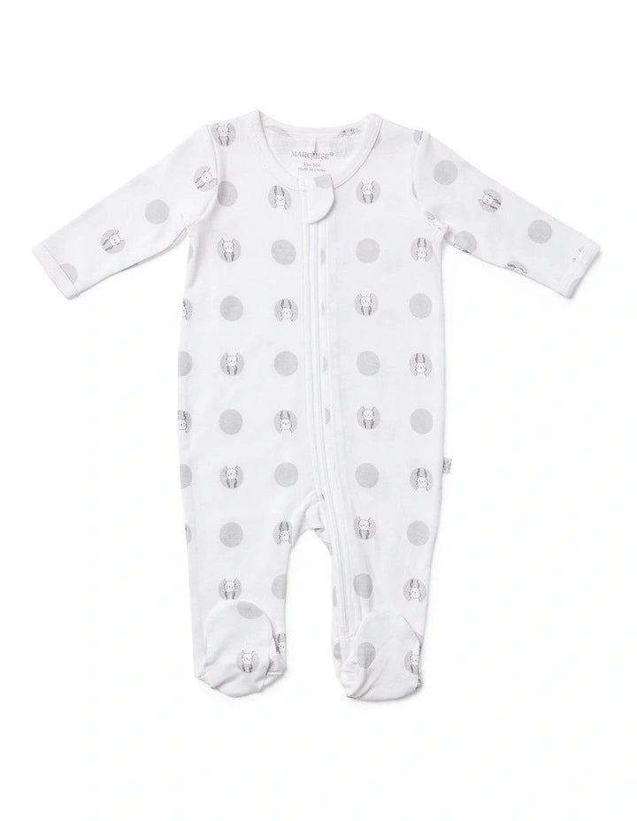 Marquise Zipsuit Grey Bunny Spot - Grey Spot