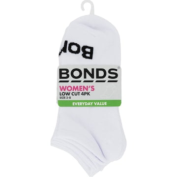Bonds Womens Low Cut Socks 4 Pack - White