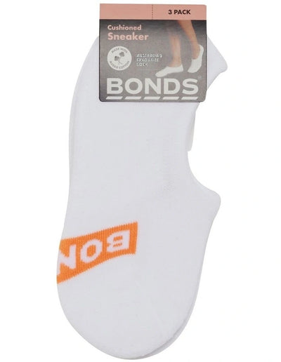Bonds Women's Cushioned Sneaker Socks 3 Pack - White