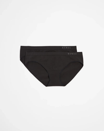 Bonds Womens Seamless Bikini Briefs 2 Pack - Black