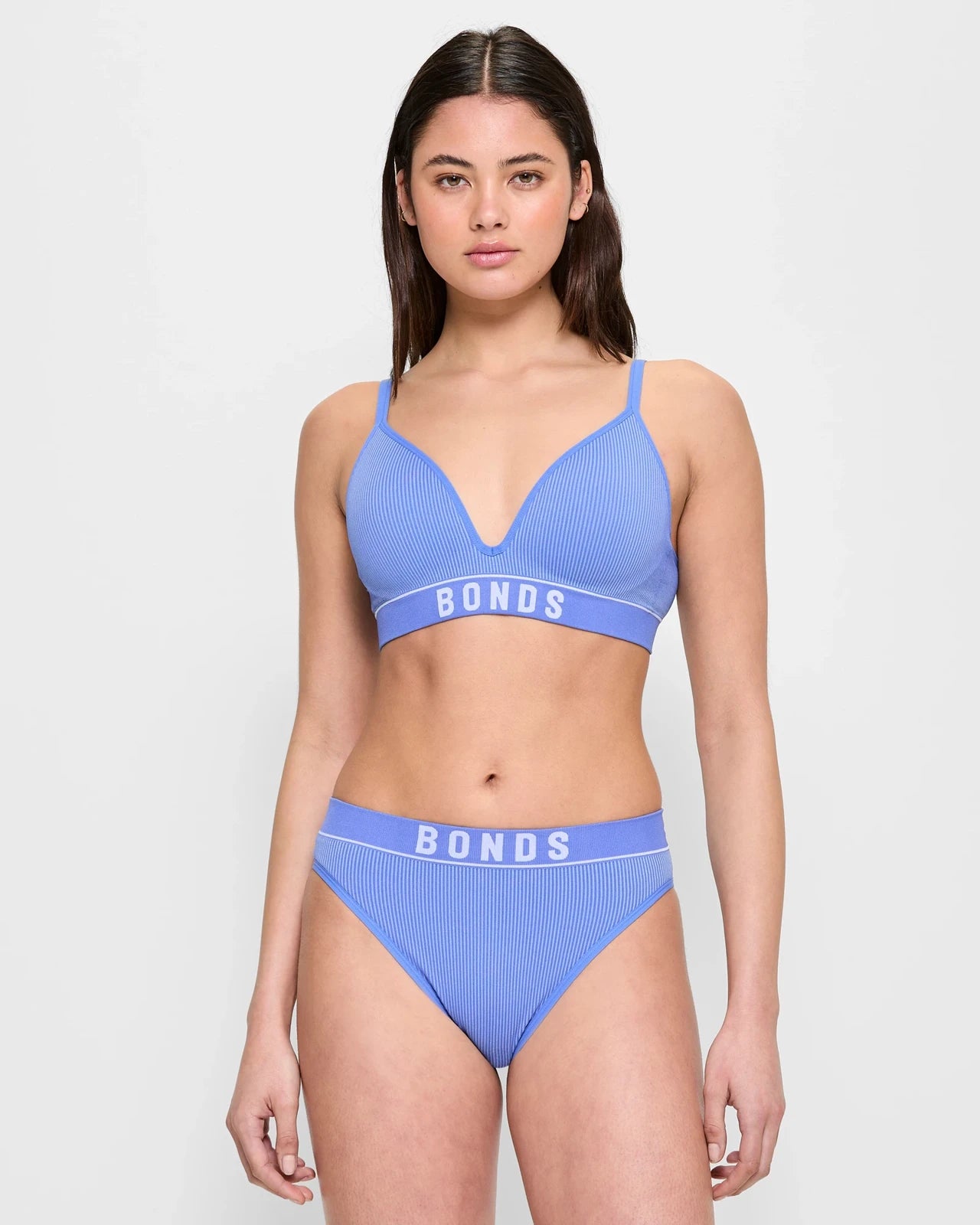 Bonds Womens Retro Rib Hi Bikini - Violet Denim
