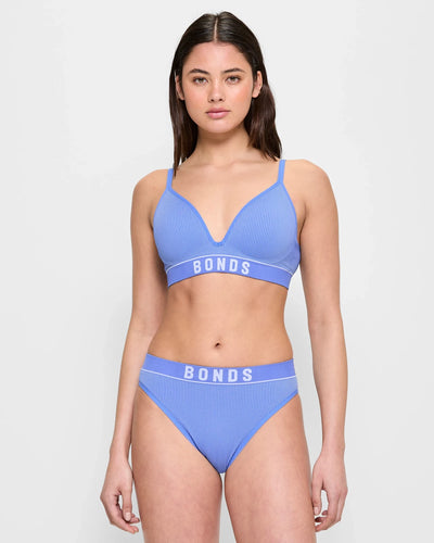 Bonds Womens Retro Rib Hi Bikini - Violet Denim