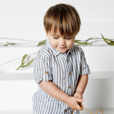 Tiny Twig Cambric Shirt - Woven Stripes