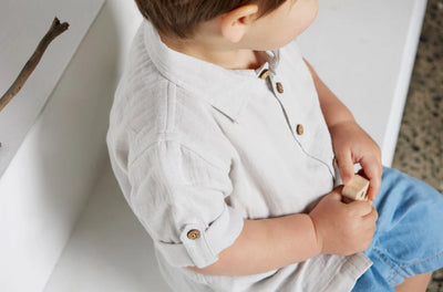 Tiny Twig Cambric Shirt - Vapour Crinkle