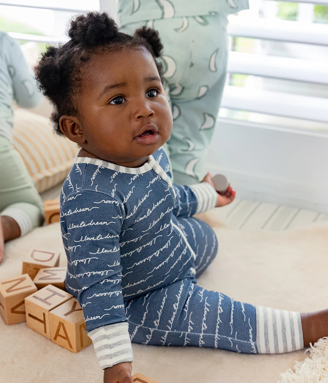 Love To Dream Long Sleeve Footless Romper - Denim Dreamer
