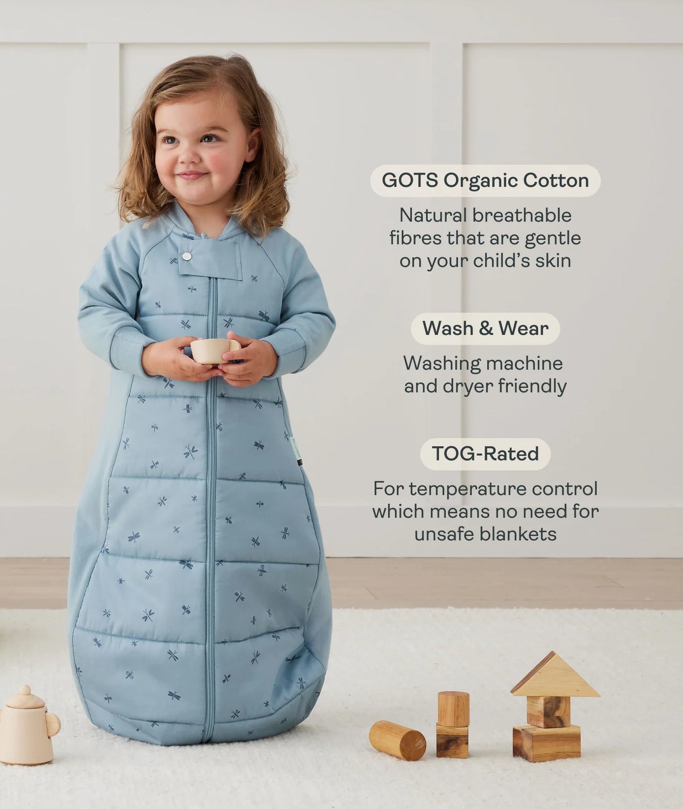 ergoPouch Australia Premium Sleeping Bag 1.0 TOG - Daisies