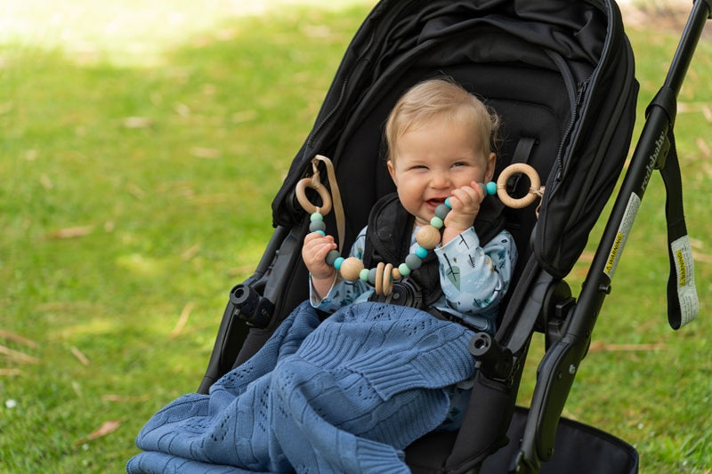 Emotion & Kids Bassinet Blanket - Midnight Blue Fern