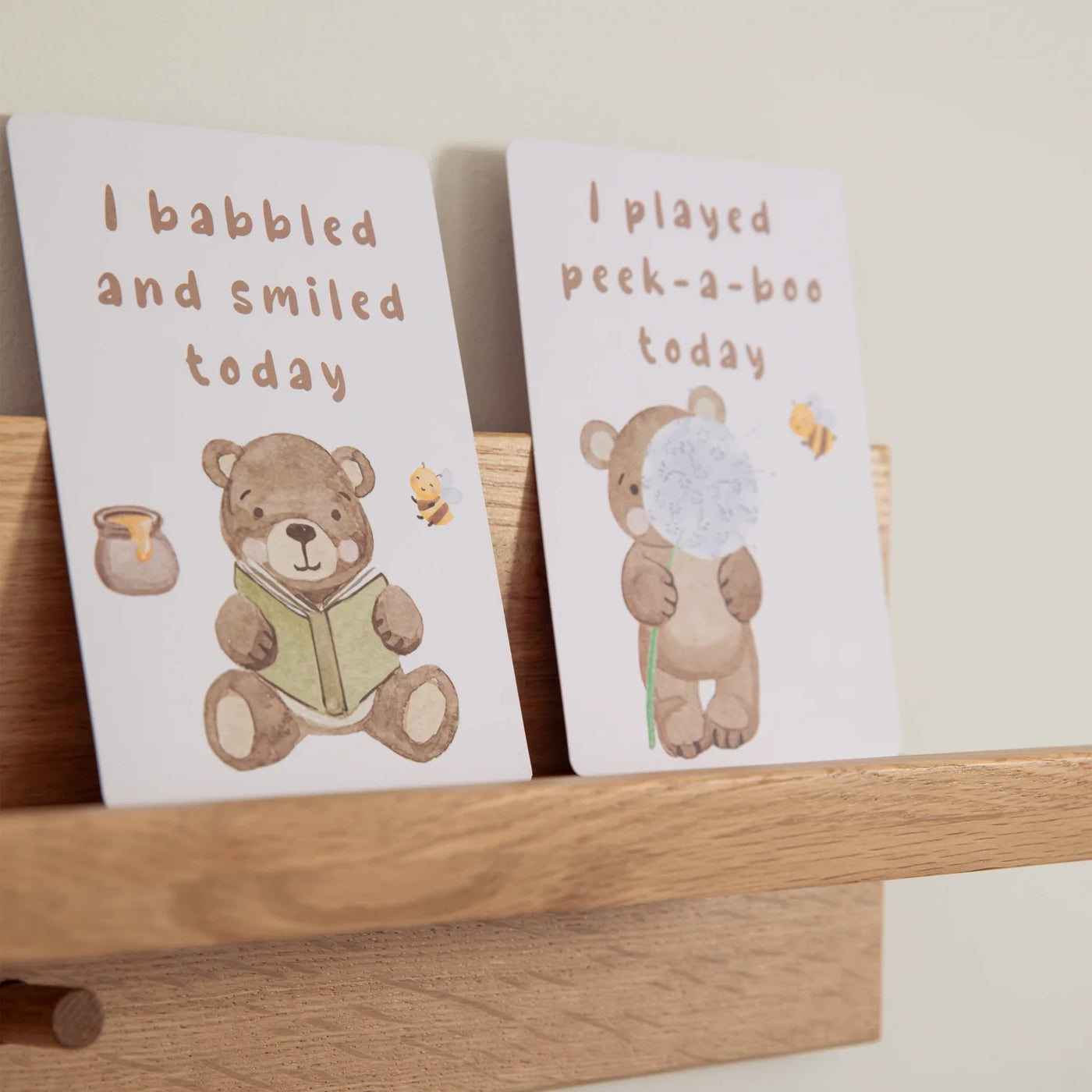 Living Textiles Milestone Cards - Cuddly Bear