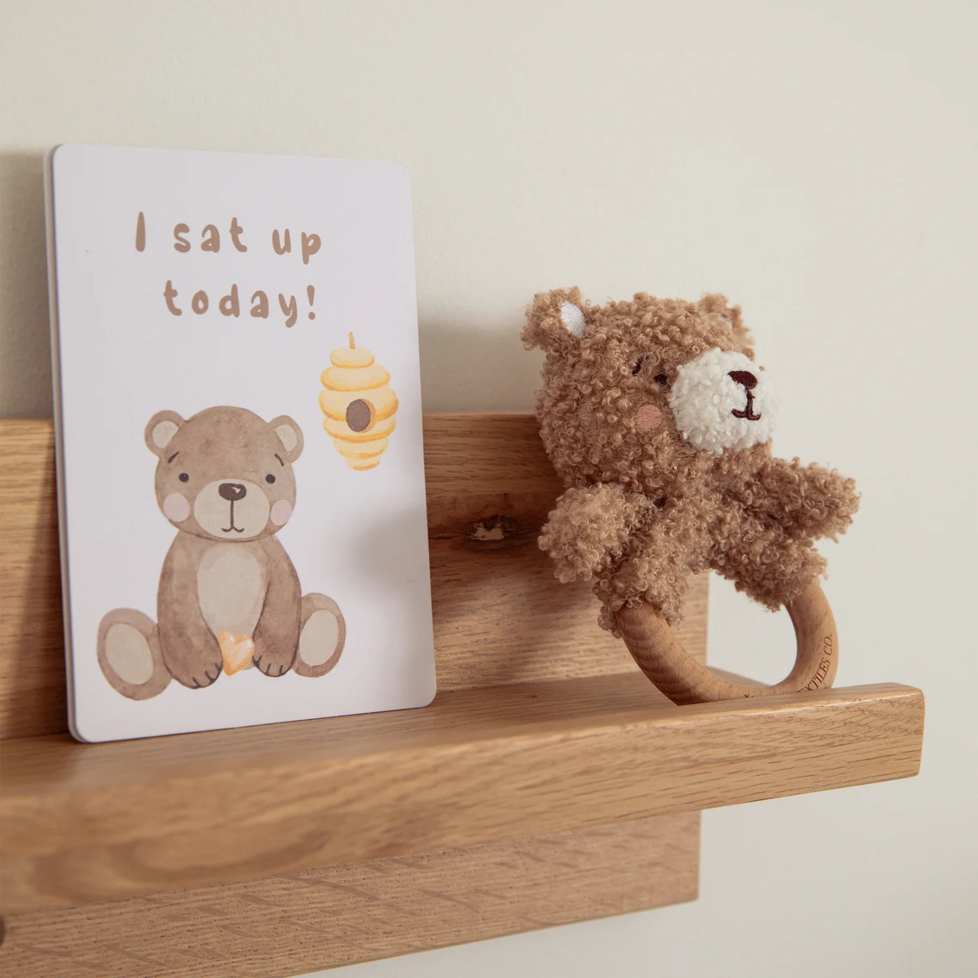 Living Textiles Milestone Cards - Cuddly Bear