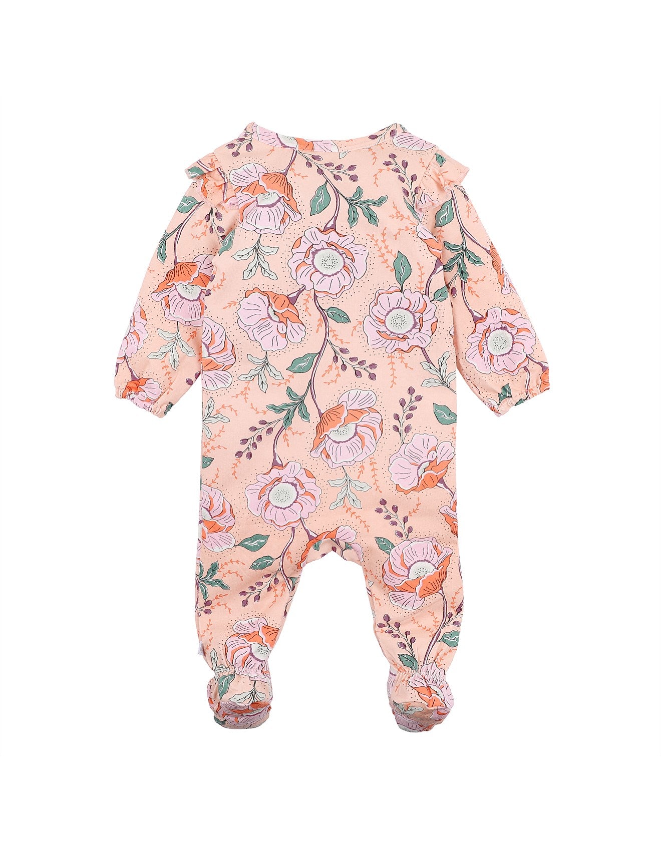 Fox & Finch Poppy Print Long Sleeve Zip Onesie