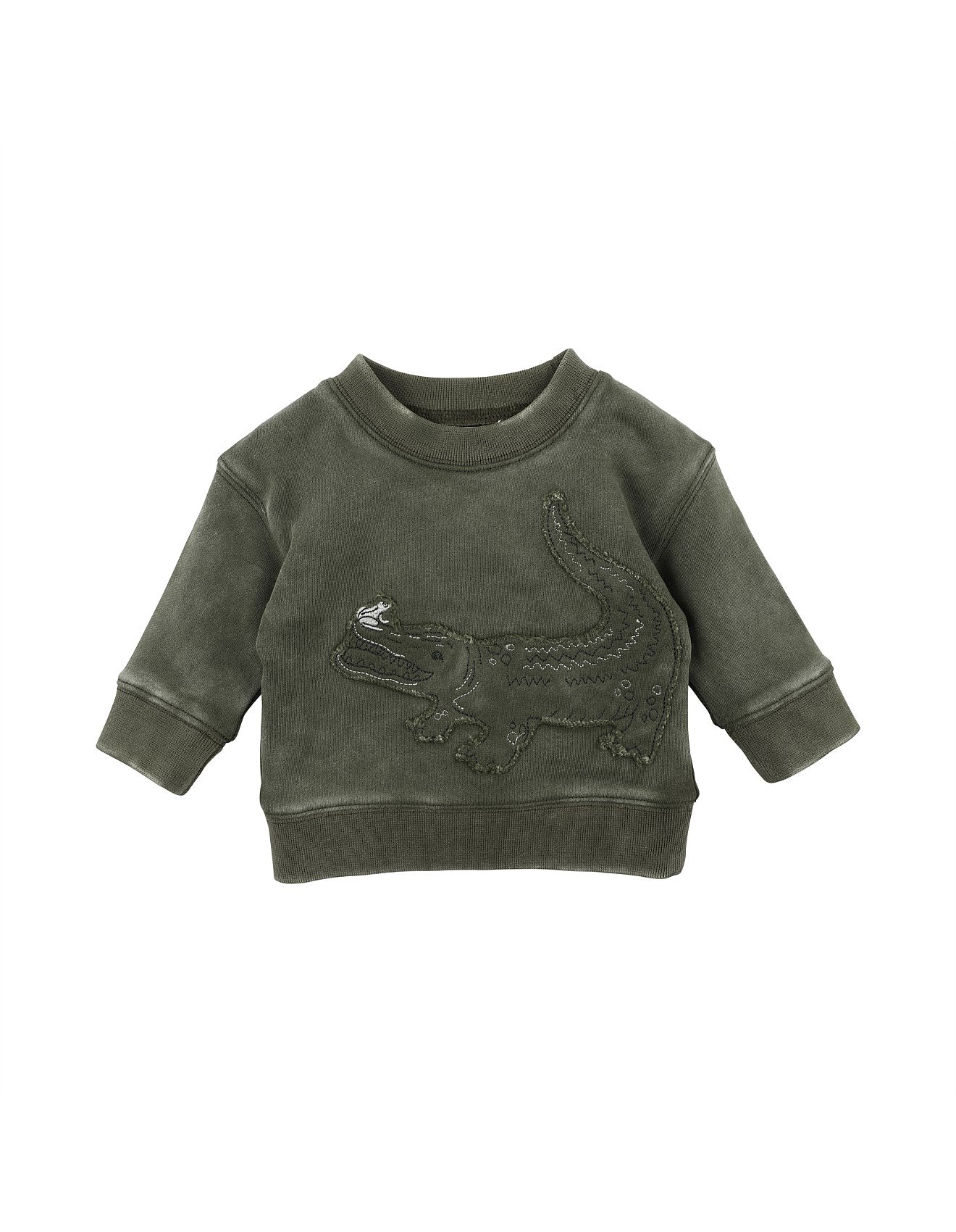 Bebe By Minihaha Scout Croc Sweat Top - Washed Khaki
