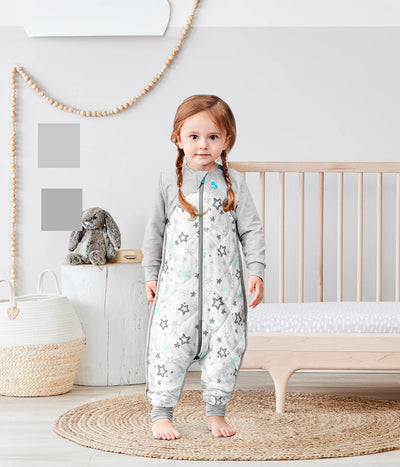 Love To Dream Organic Wool Sleep Suit Long Sleeve 3.5 TOG - Mint Stars