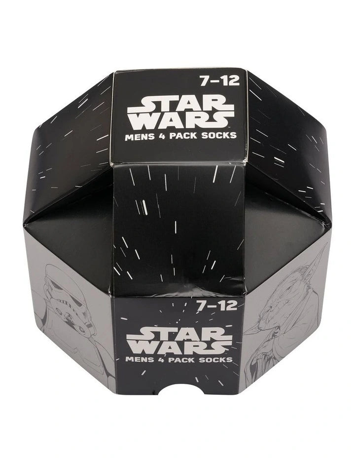 Bonds Mens Star Wars Crew Socks Box 4 Pack - Multi