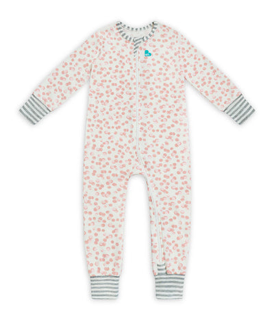 Love To Dream Long Sleeve Footless Romper - Dusty Pink Bubbles