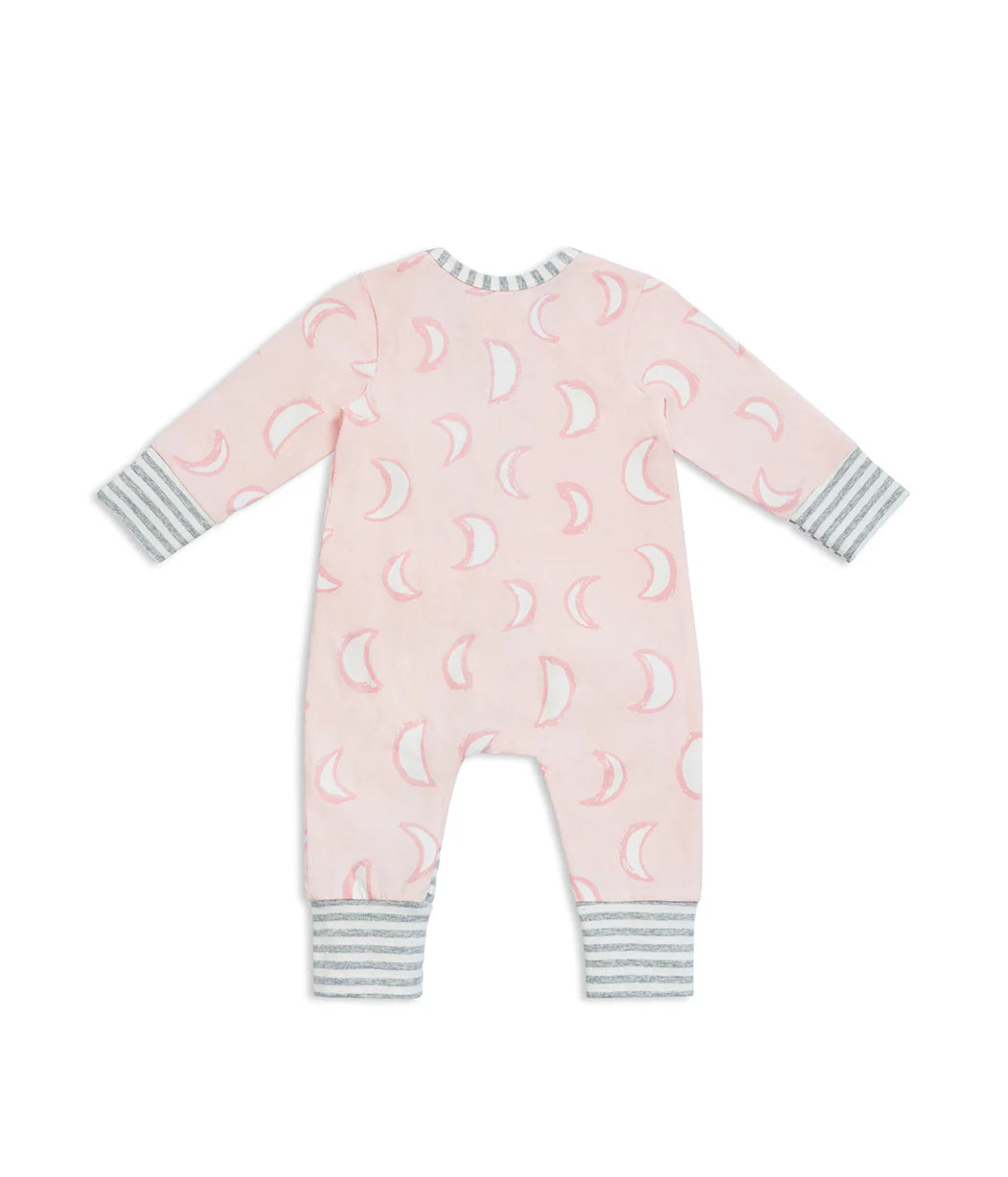 Love To Dream Long Sleeve Footless Romper - Dusty Pink Eclipse