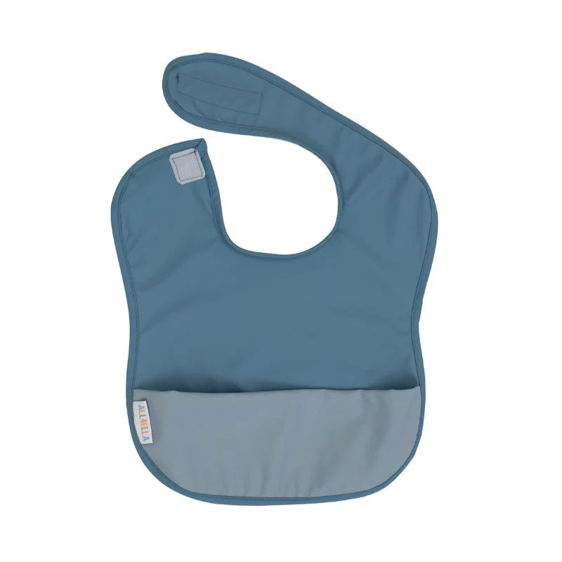All 4 Ella Recycled Pouch Bibs - Two-tone Blue