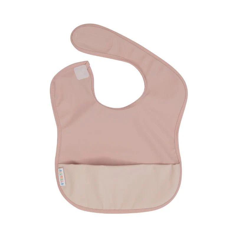 All 4 Ella Recycled Pouch Bibs - Two-tone Dusty Pink