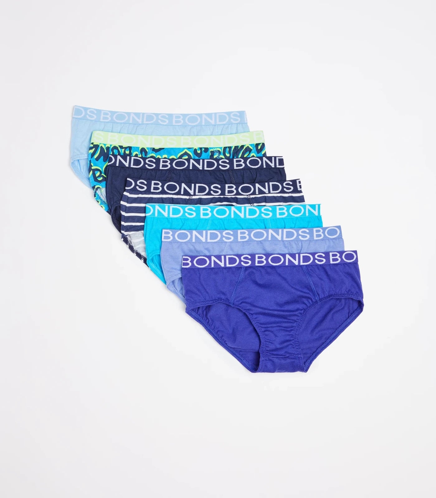 Bonds Boys Brief 7 Pack - Blue Pack