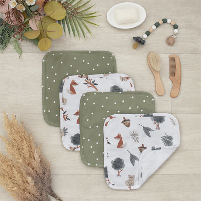 Living Textiles 4 Pack Face Washers - Forest Retreat