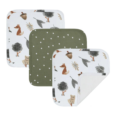 Living Textiles 3 Pack Jersey Wash Cloths - Forest Retreat