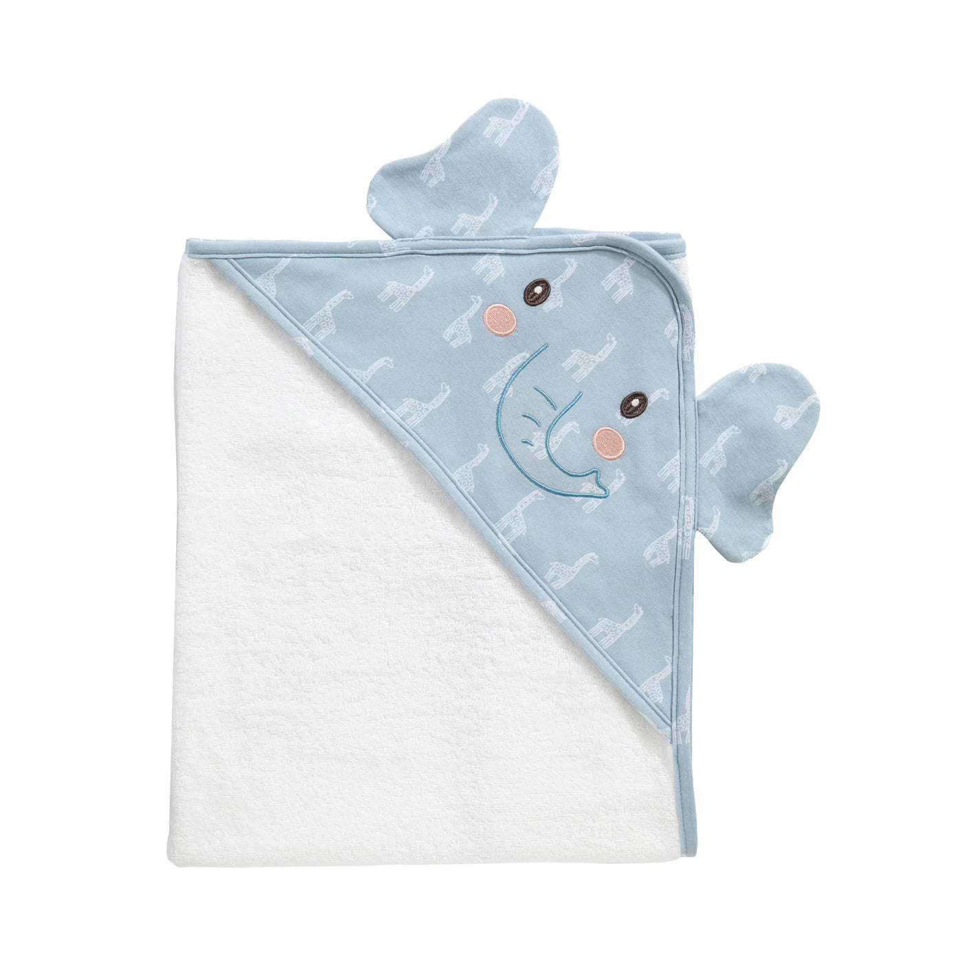 Living Textiles Organic Hooded Towel - Wild Safari/Elephant
