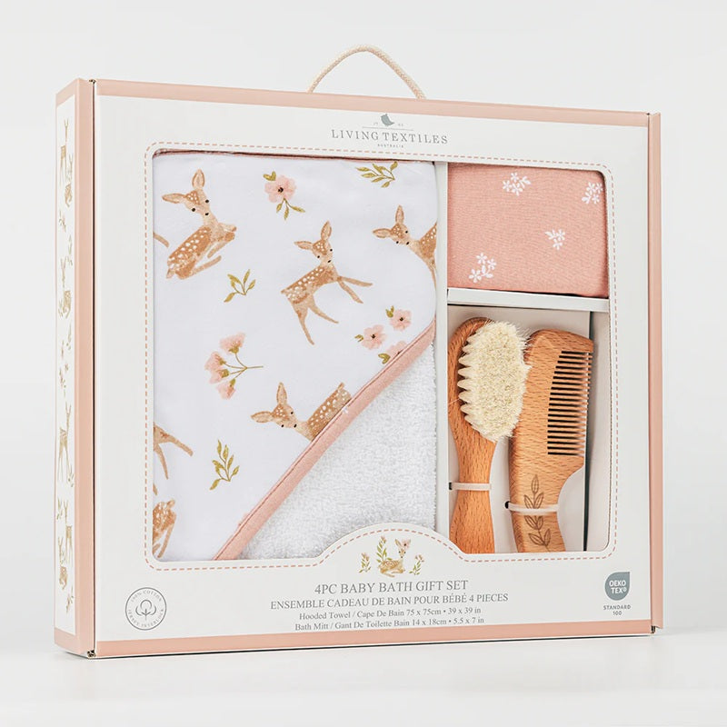 Living Textiles 4 Piece Baby Bath Gift Set - Sophia Garden