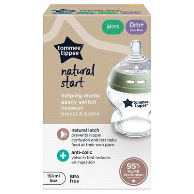 Tommee Tippee Natural Start Slow Flow 150ml Glass Bottle 1 Pack