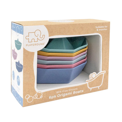 Playground Silicone Origami Bath Boats 6 Pack