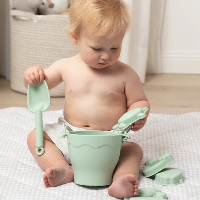 Playground 8 Piece Silicone Bucket Set - Light Sage