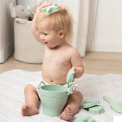 Playground 8 Piece Silicone Bucket Set - Light Sage