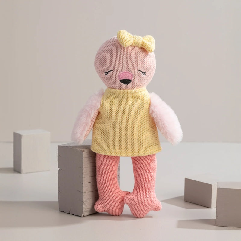Living Textiles Knitted Animal Toy - Freya the Flamingo