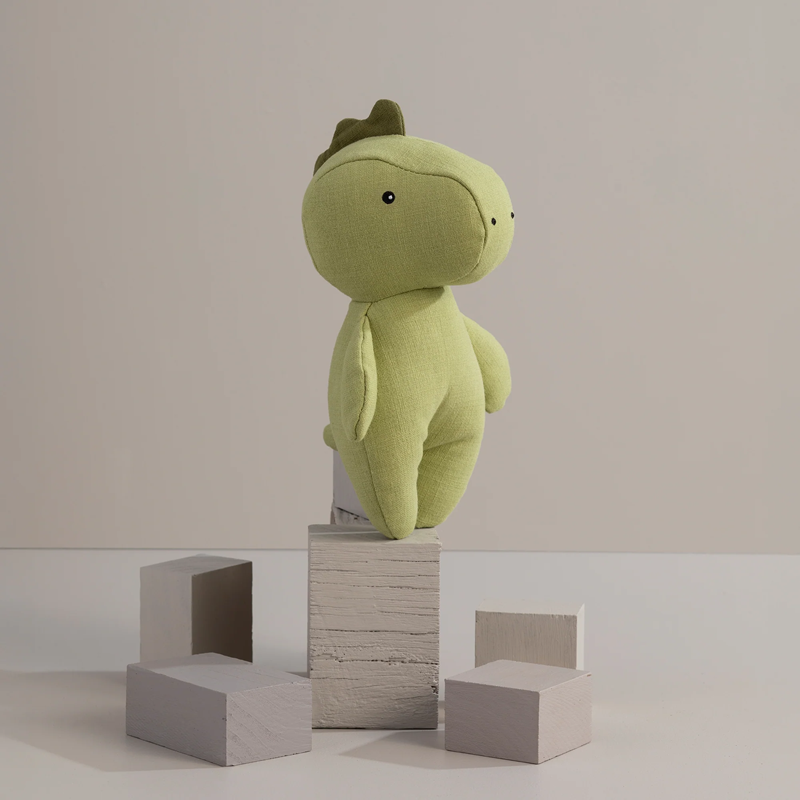 Living Textiles Small Linen Animal - Dennis the Dinosaur