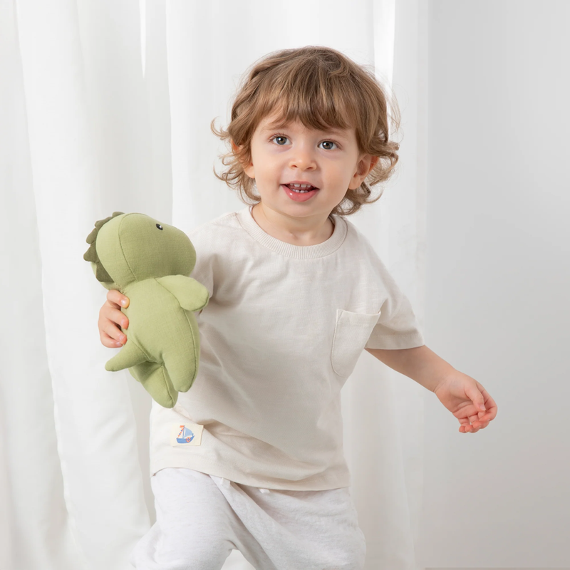 Living Textiles Small Linen Animal - Dennis the Dinosaur