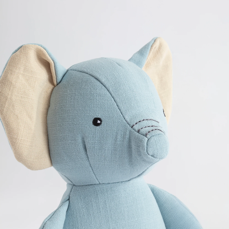 Living Textiles Small Linen Animal - Eddie the Elephant