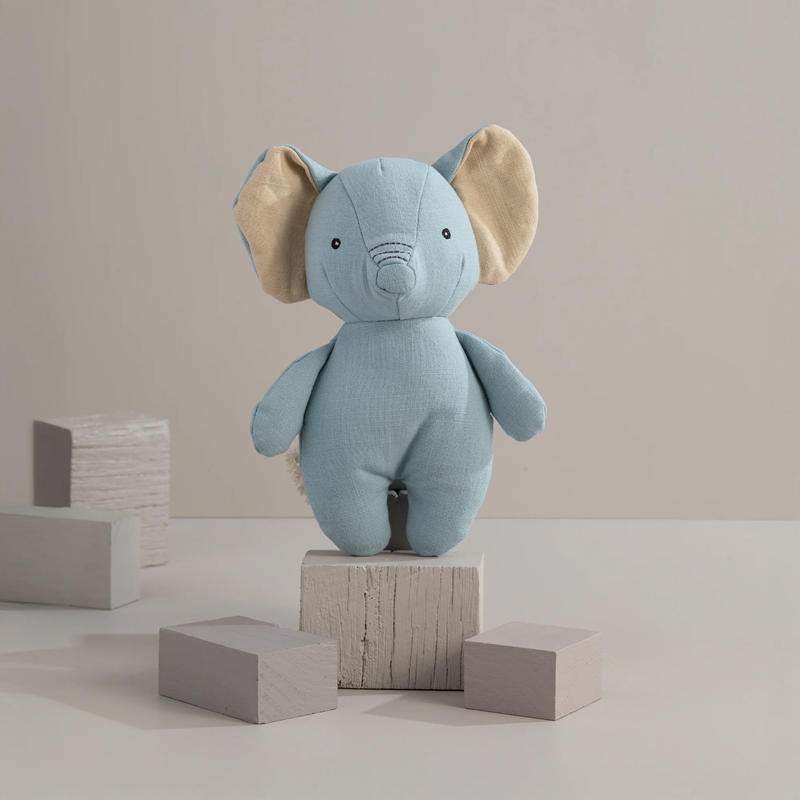 Living Textiles Small Linen Animal - Eddie the Elephant