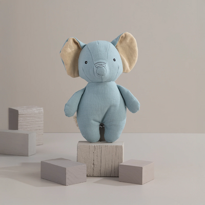 Living Textiles Small Linen Animal - Eddie the Elephant