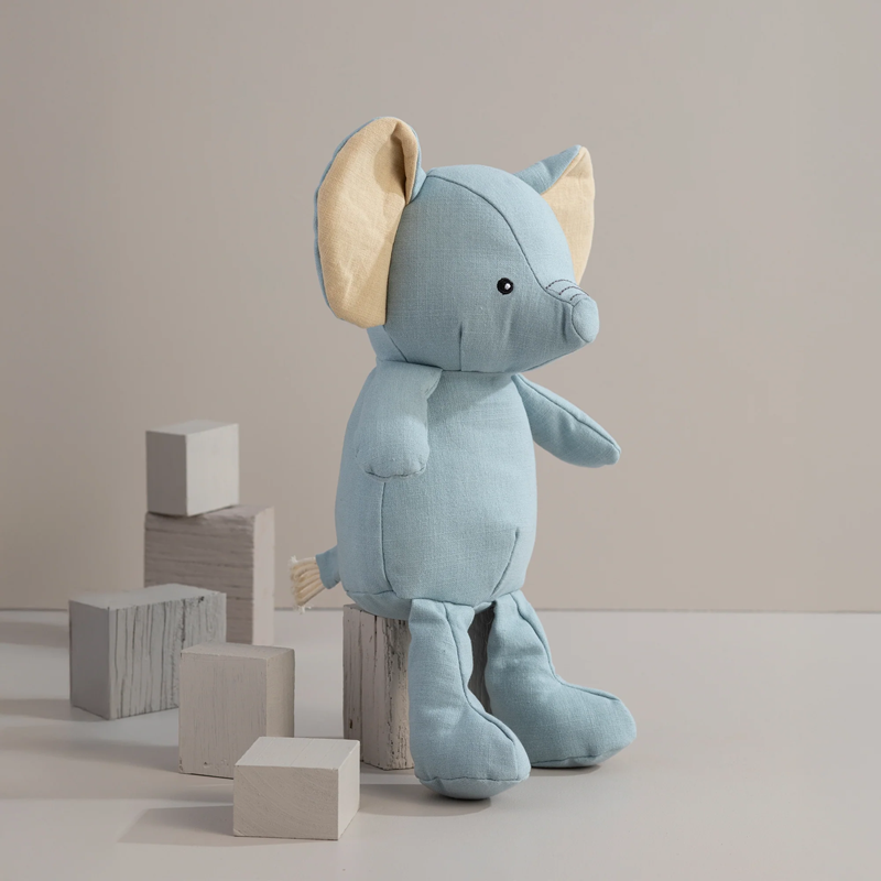 Living Textiles Large Linen Animal - Eddie the Elephant