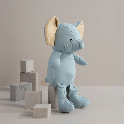 Living Textiles Large Linen Animal - Eddie the Elephant